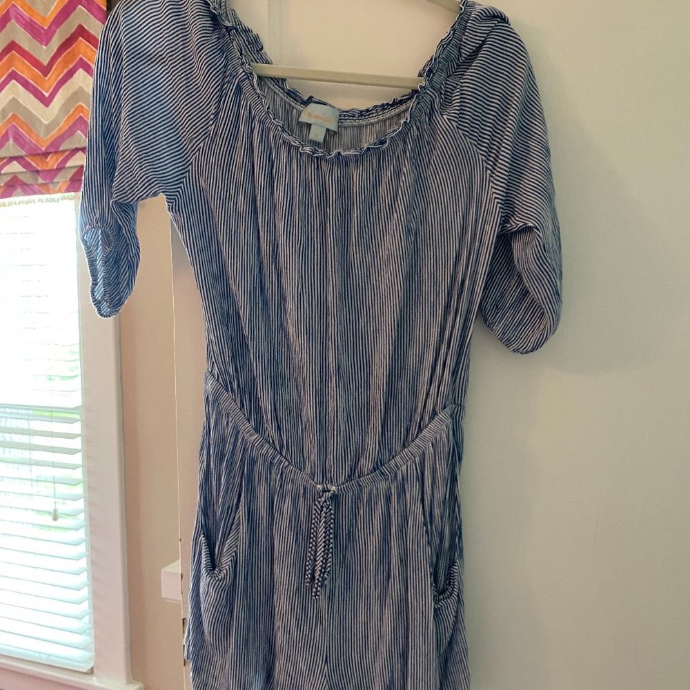 Veronica M Striped tie front romper